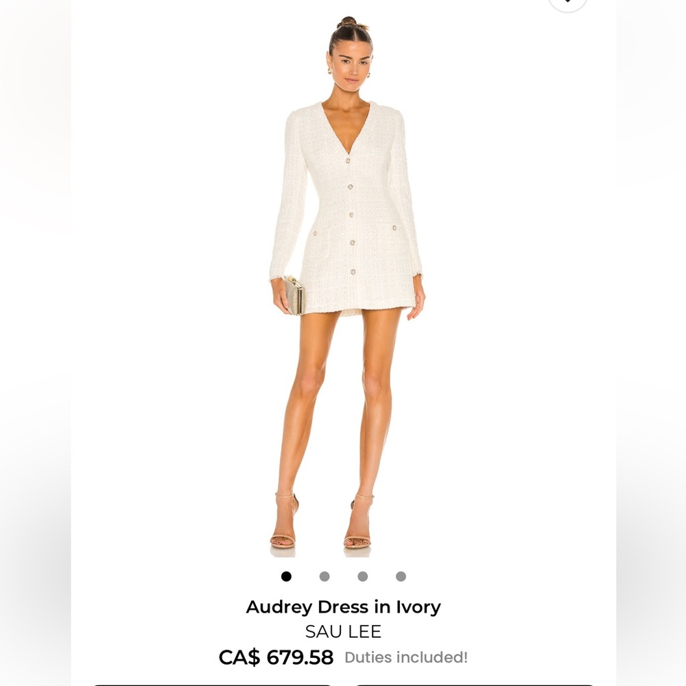 Sau Lee Aubrey Dress in Ivory